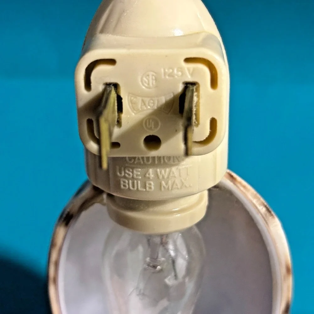 Vintage Carved Seashell Night Light Palm Tree Beach Scene 4W Plug In